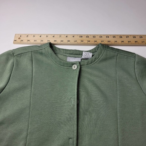 Blair Women's Sweater Green Large Button Front Pockets Soft Casual Long  Line - Picture 10 of 11